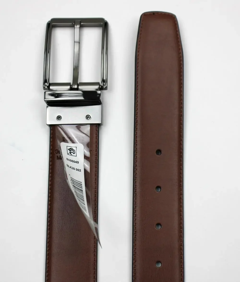 Bloomingdale's Men's Store Belt 38 Black Brown Genuine Leather Reversible Buckle